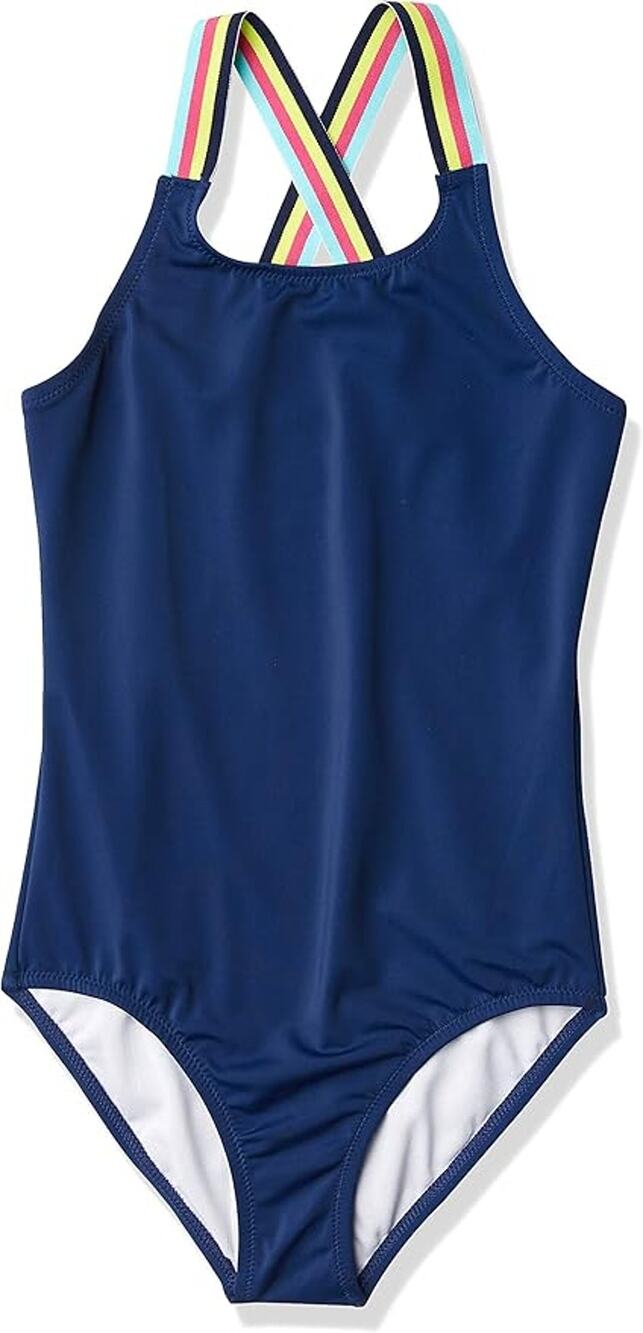 Kanu Surf Girls 12 Navy Maggie Beach Sport One Piece Beach Resort Swimsuit M42-9